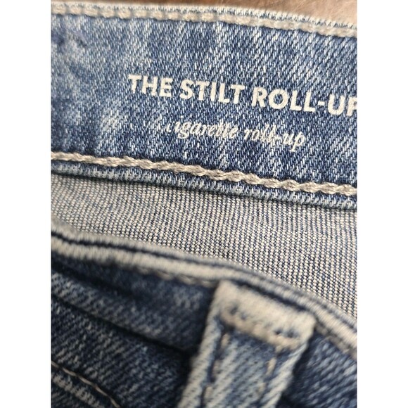 AG Adriano Goldschmied The Stilt Roll Up Jeans Sz 28 Distressed Raw Hem Mid Rise - Picture 10 of 13